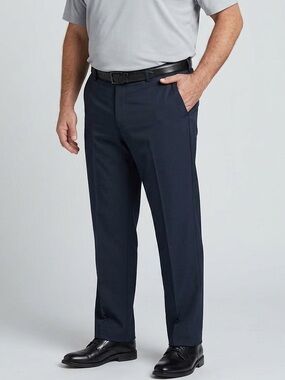 Hogan Black Men's Dress Pants – Tailored Flat Front 42x32 business party 1361